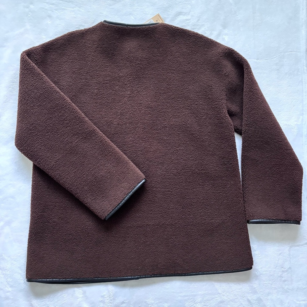 REBECCA MINKOFF Chocolate Brown Shearling Toggle Jacket--NWT--M - Picture 13 of 15